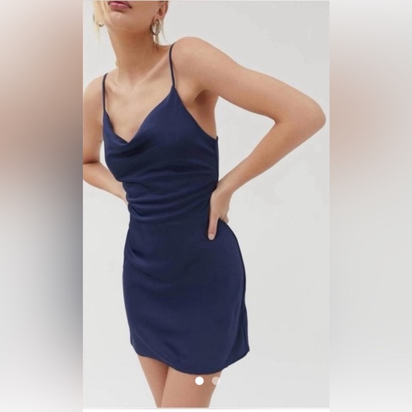 Urban Outfitters-Mini Slip Dress in Navy - Picture 2 of 4
